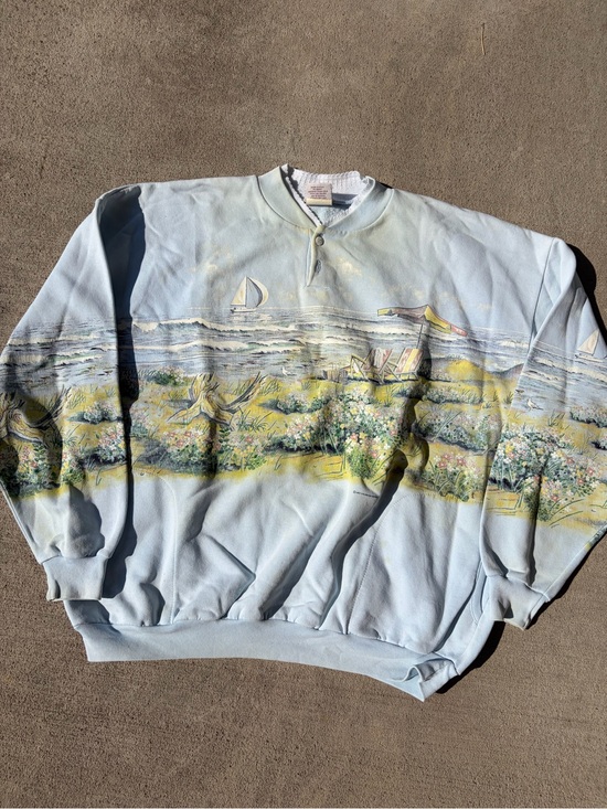Art Unlimited Tops - Vintage 90s art unlimited beach seagull marsh coastal crewneck sweatshirt fleece